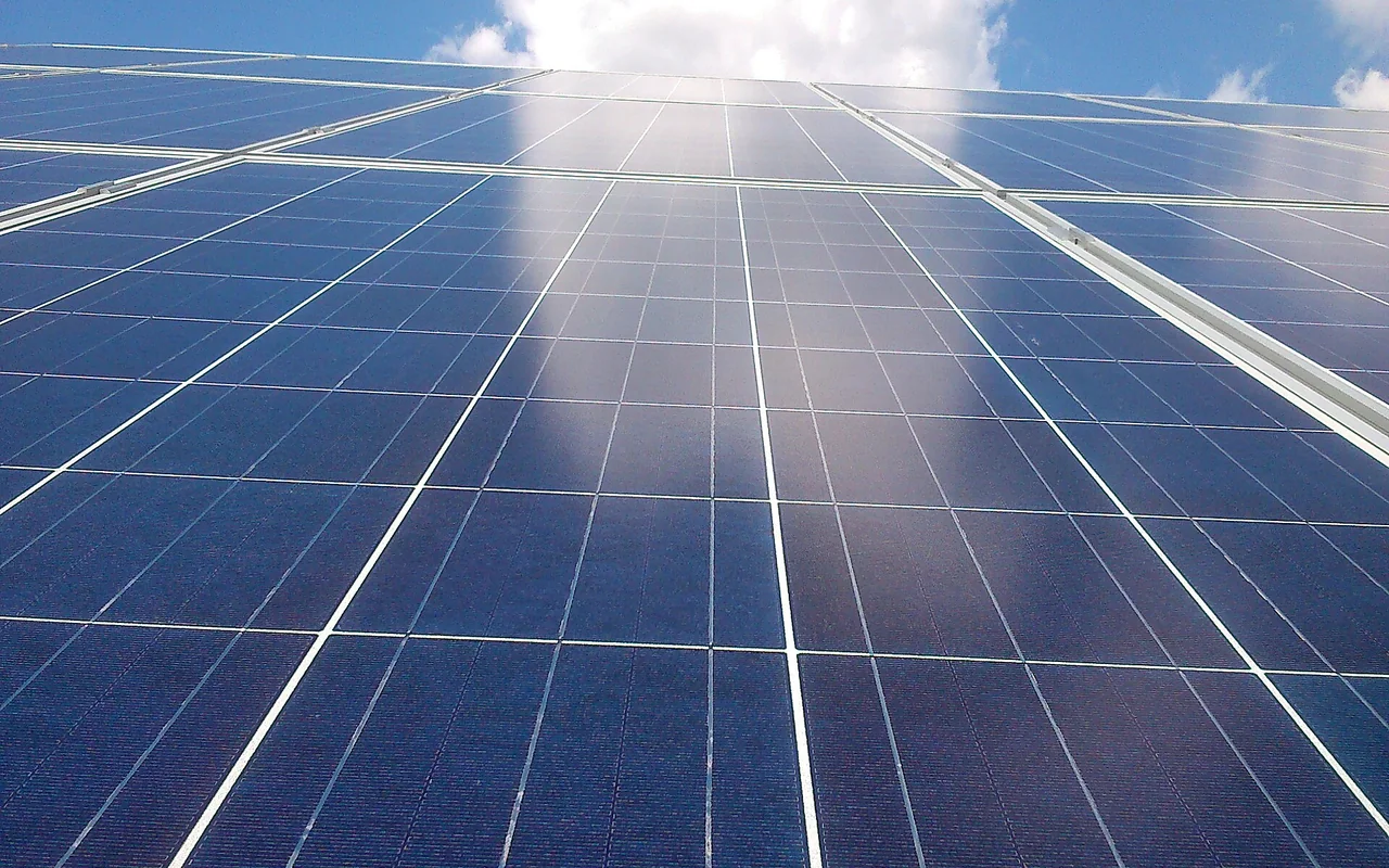 Cellules de modules photovoltaïques vues de près